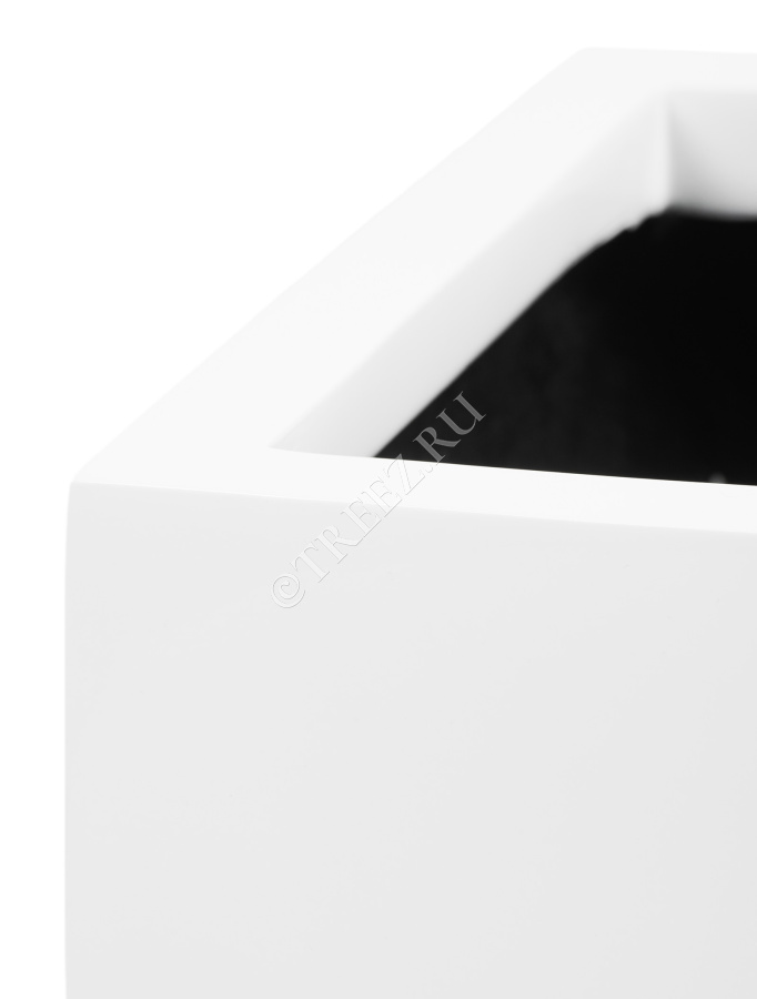 Кашпо TREEZ Effectory - Gloss - Низкий прямоугольник - Белый глянцевый лак фото