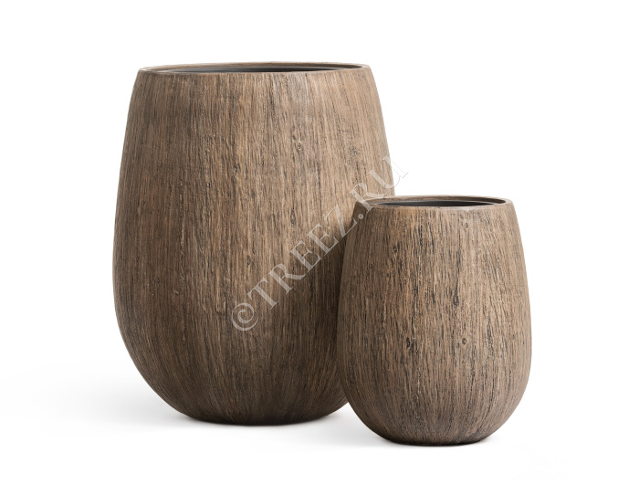 Кашпо TREEZ Effectory - Wood - Округлая чаша - Светлый дуб фото