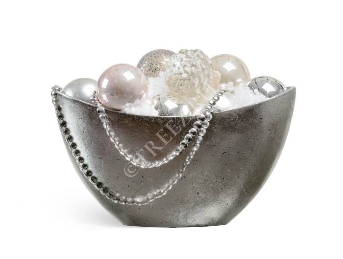 Кашпо TREEZ Effectory - Metal - Ваза-Лодка малая - Стальное серебро фото