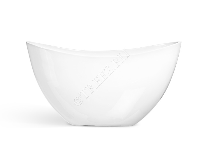 Кашпо TREEZ Effectory - Gloss - Ваза-Лодка малая - Белый глянцевый лак фото