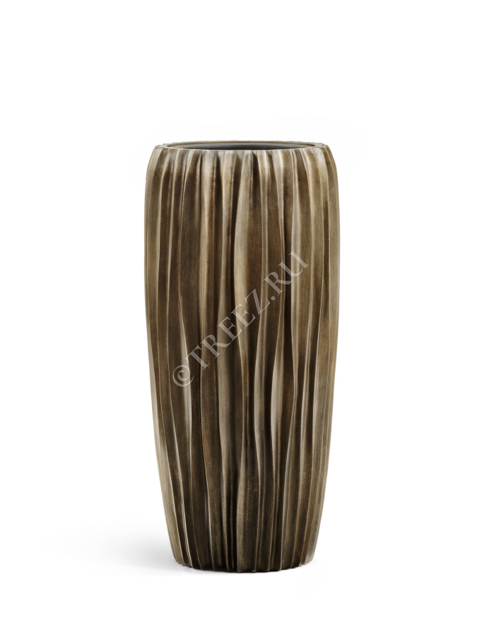 Кашпо TREEZ Effectory - Metal - Высокий конус Design Wave - Чернёная бронза фото