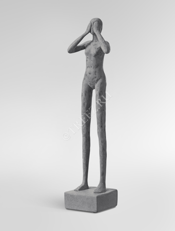 Скульптура TREEZ Effectory - Philosopher's Stone -Триптих "Недеяние зла"- Дымчато-серый песок фото