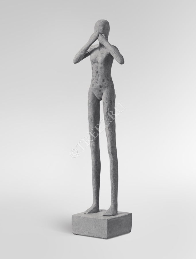 Скульптура TREEZ Effectory - Philosopher's Stone -Триптих "Недеяние зла"- Дымчато-серый песок фото