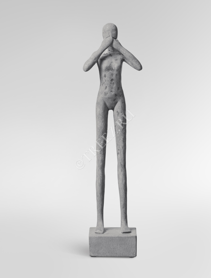 Скульптура TREEZ Effectory - Philosopher's Stone -Триптих "Недеяние зла"- Дымчато-серый песок фото