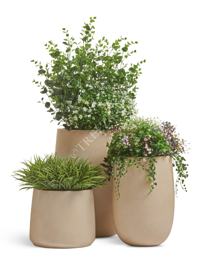 Сет № 85 - Композиция уличная цветущая в кашпо Treez Ergo Fine Rock фото