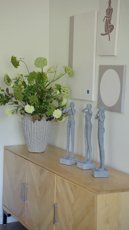 Кашпо TREEZ Effectory - Moho - Высокая Design-ваза - Белый песок фото