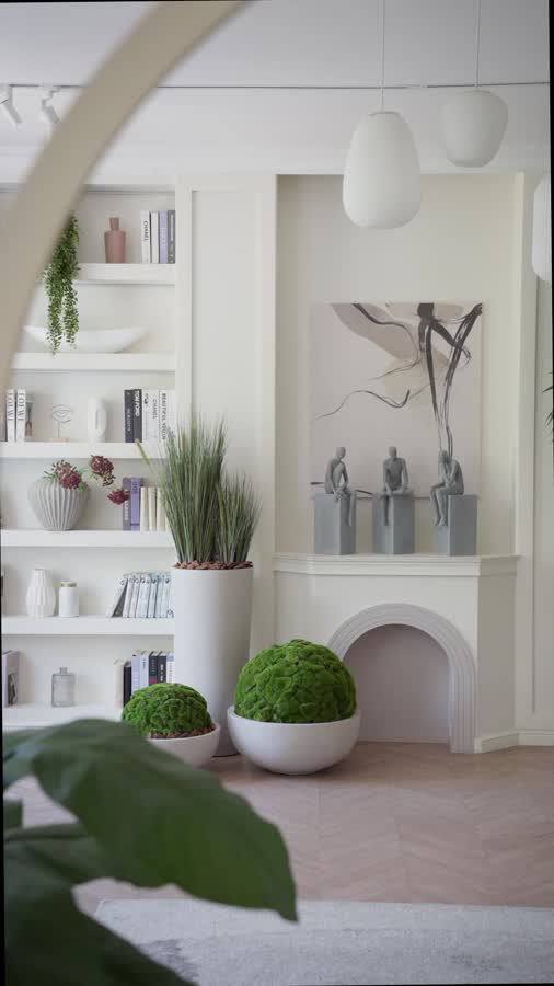 Кашпо TREEZ Effectory - Beton - Высокий конус - Белый песок фото