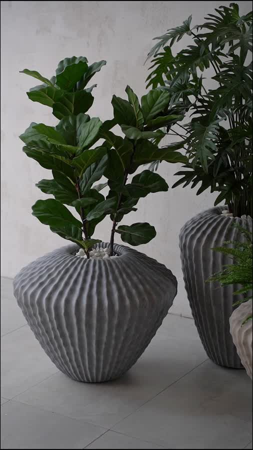 Сет № 18 - Композиция Триптих с Филодендроном Ксанаду в кашпо Treez Effectory Moho фото